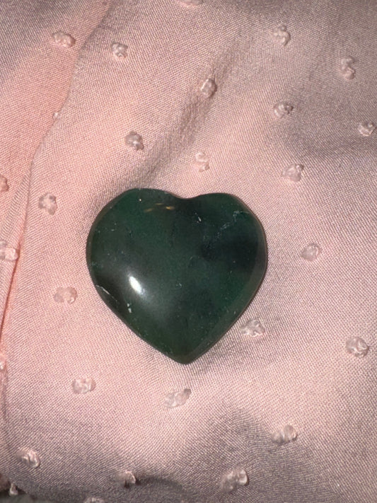 Green Jade Puffy Heart