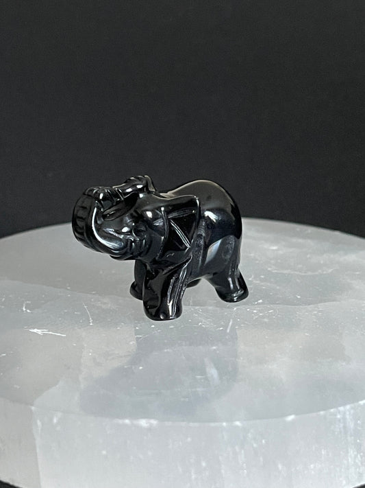 Black Obsidian Crystal Elephant Craving