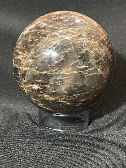 Peach & Black Moonstone Sphere