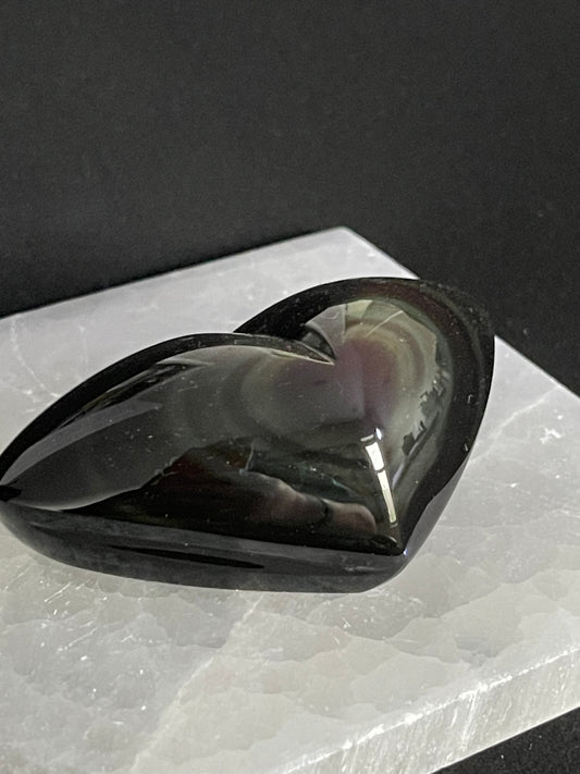 Rainbow Obsidian Double Heart