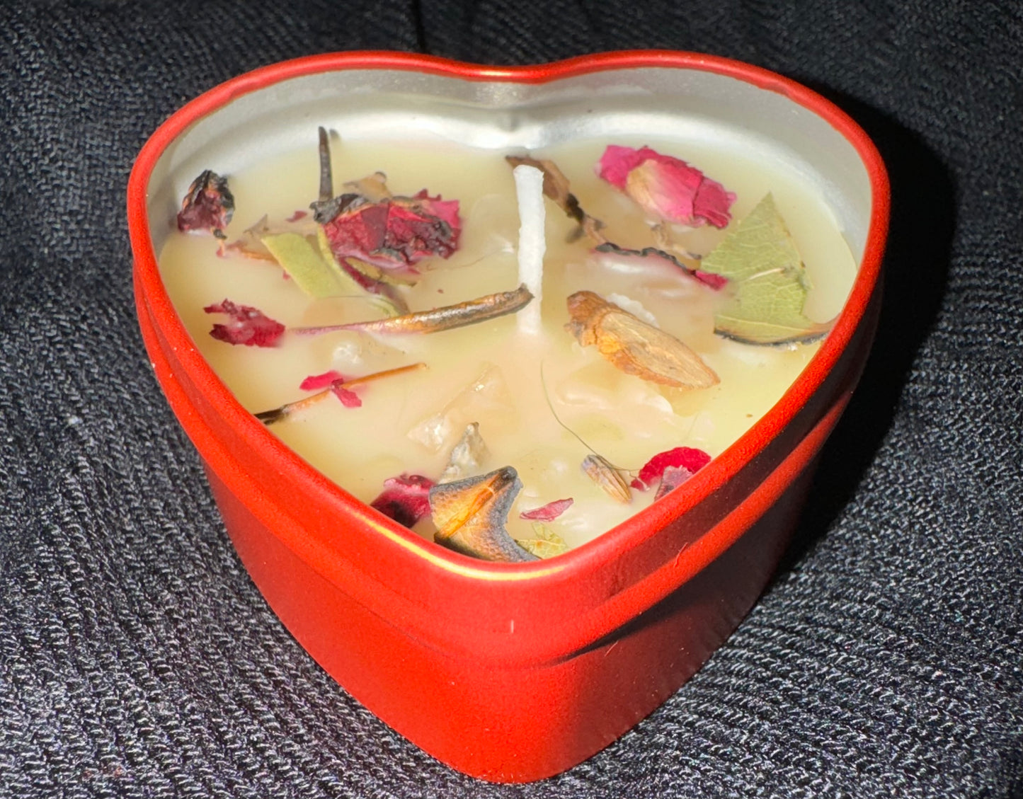 “All About Love” Crystal infused Heart Shaped Candle