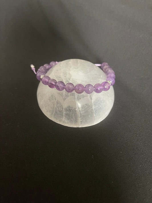 Amethyst Crystal Slider Bracelet